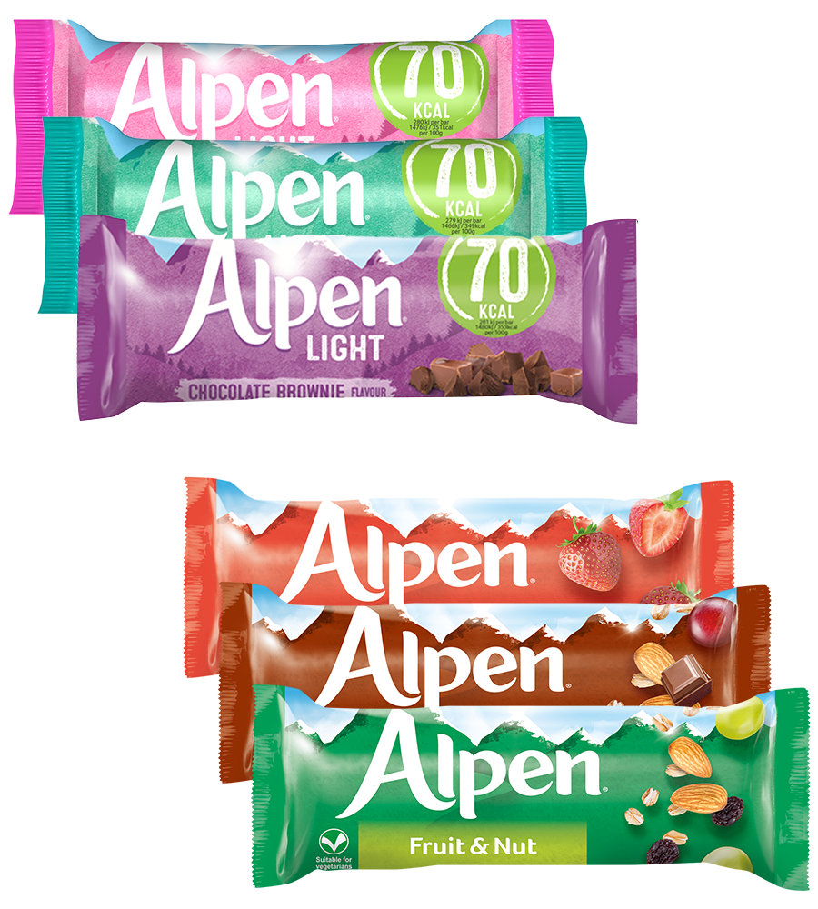 Alpen bars product group shot